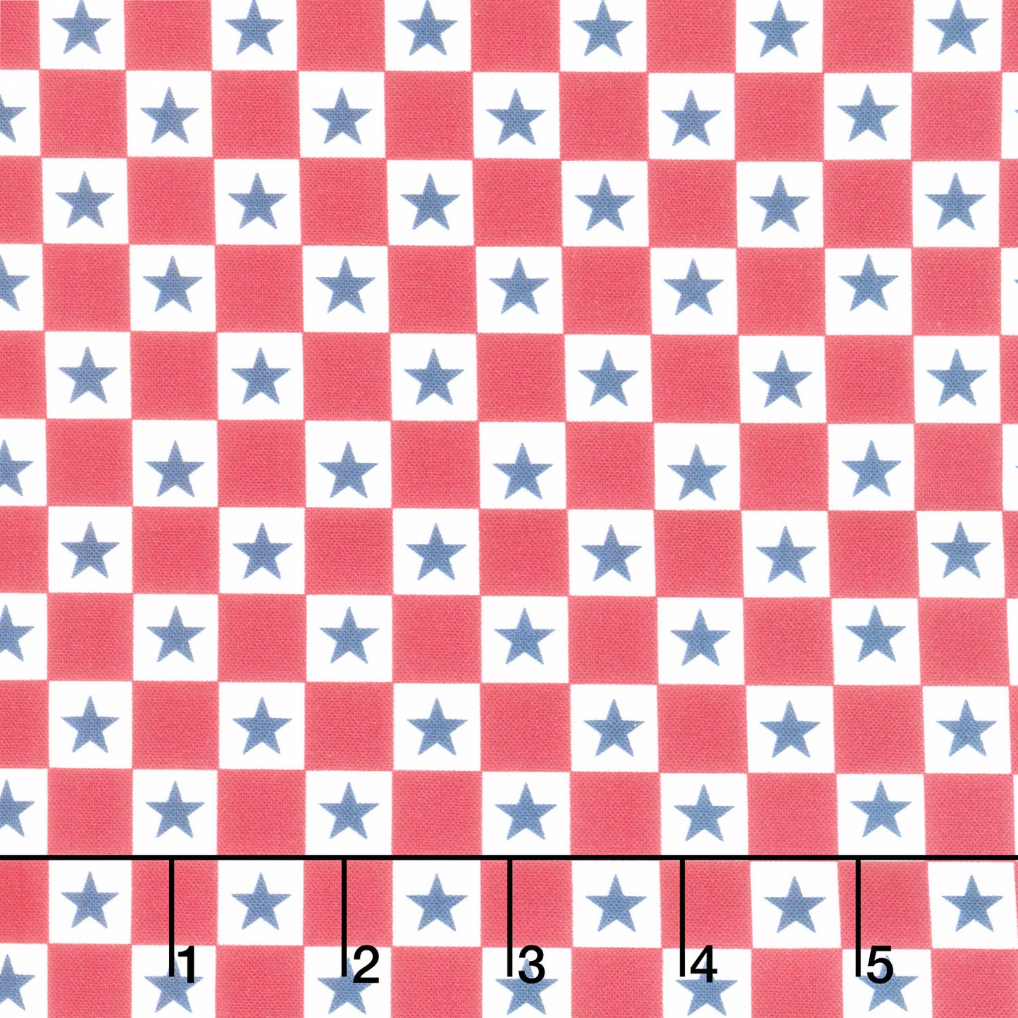 Welcome Home Check Star - Multi Red, Blue, White Yardage Primary Image