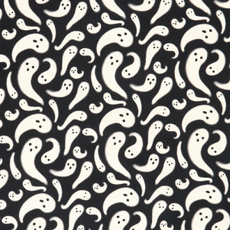 Storybook Halloween - Who Ghost There Black Yardage