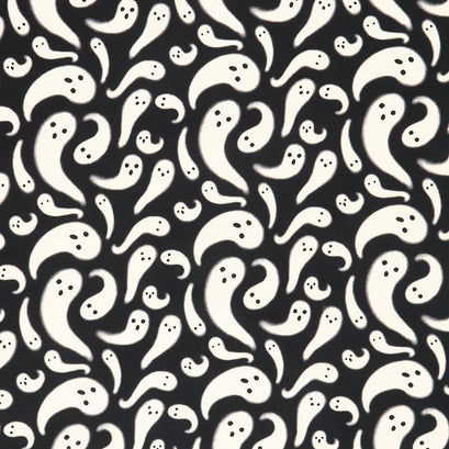 Storybook Halloween - Who Ghost There Black Yardage