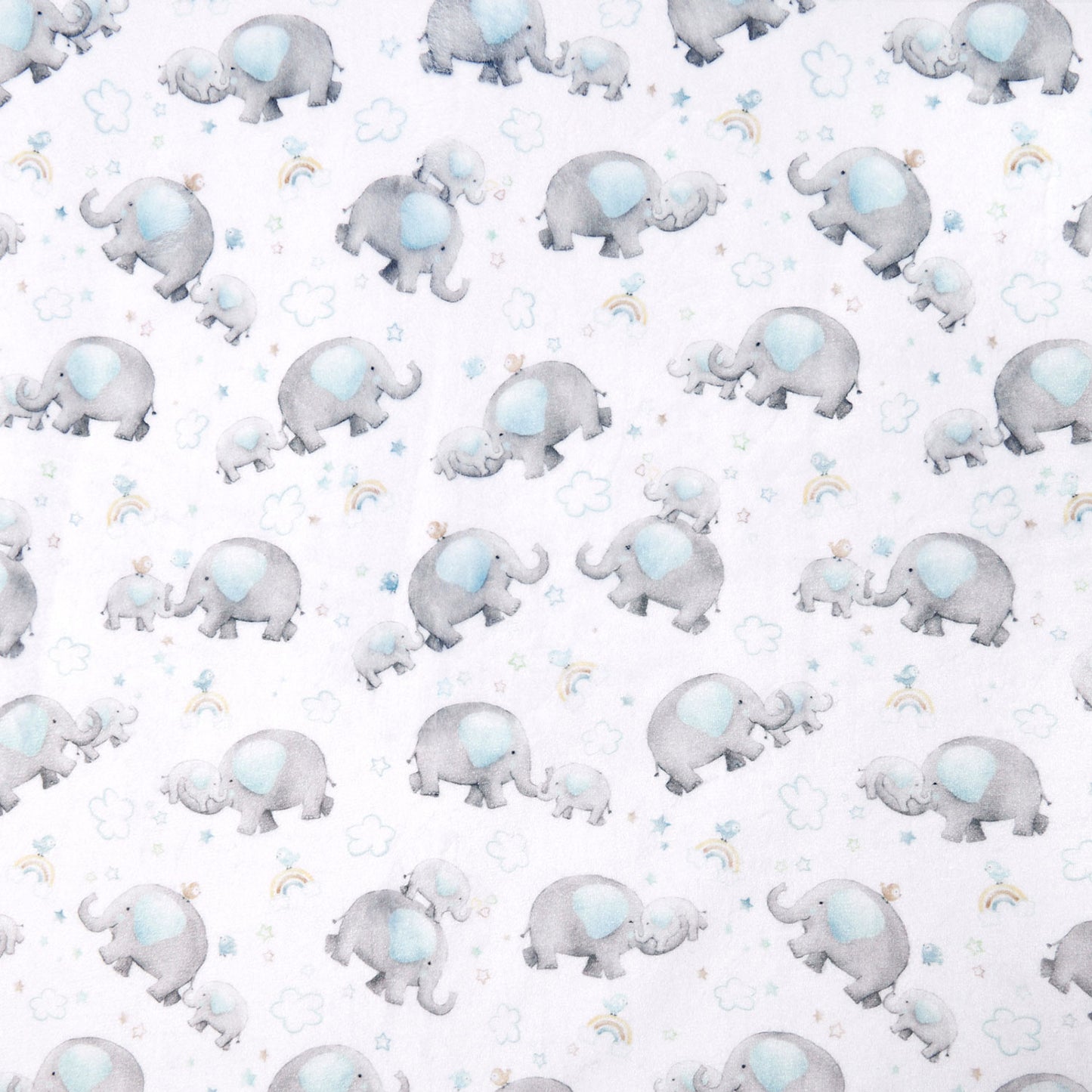 Cloud Cuddle® Print - Little Peanut Blue Digitally Printed Yardage Primary Image
