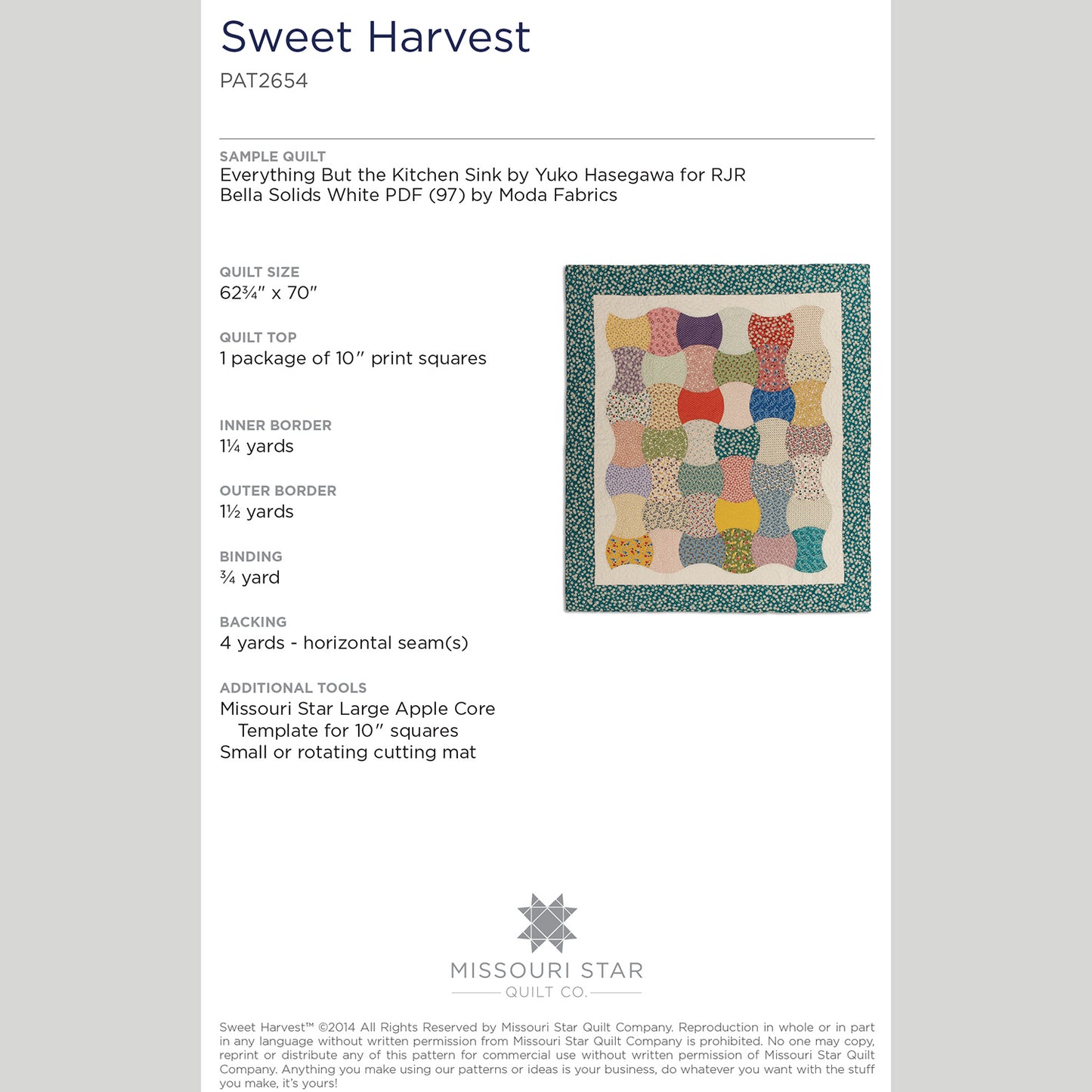 Digital Download - Sweet Harvest Quilt Pattern by Missouri Star Alternative View #1
