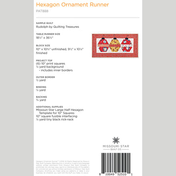 Digital Download - Hexagon Ornament Table Runner Quilt Pattern by Missouri Star Alternative View #1