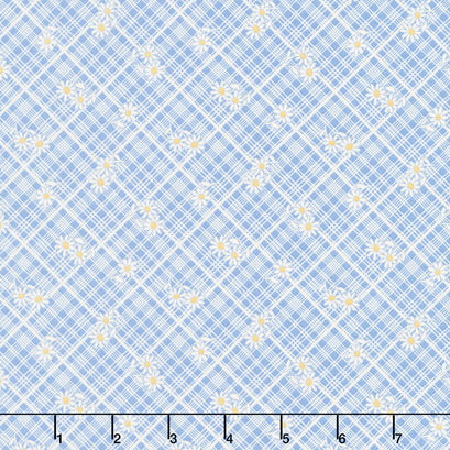 Aunt Grace Calicos - Lattice Blue Yardage