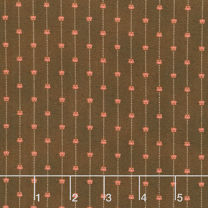 Chocolate Covered Cherries - Striped Heart Blossoms Cross Hatch Yardage