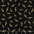 Orchestra - Tossed Metallic G-Clefs Black Metallic Yardage Primary Image