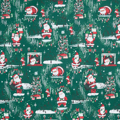 Twas - Santa Main Forest Metallic Yardage