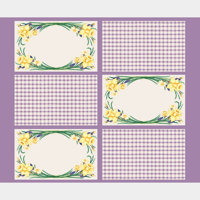 Monthly Placemat Panels - April Daffodil Purple Placemat Panel