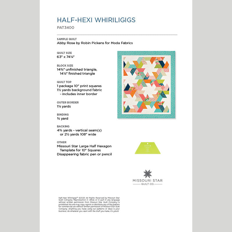 Digital Download - Half-Hexi Whirligigs Quilt Pattern by Missouri Star Alternative View #1