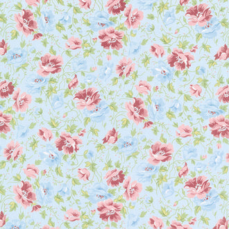 Midnight Garden - Flowers Mist Yardage