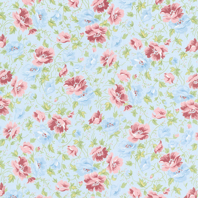 Midnight Garden - Flowers Mist Yardage