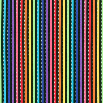 Be Colorful - Stripe Black Rainbow Metallic Yardage