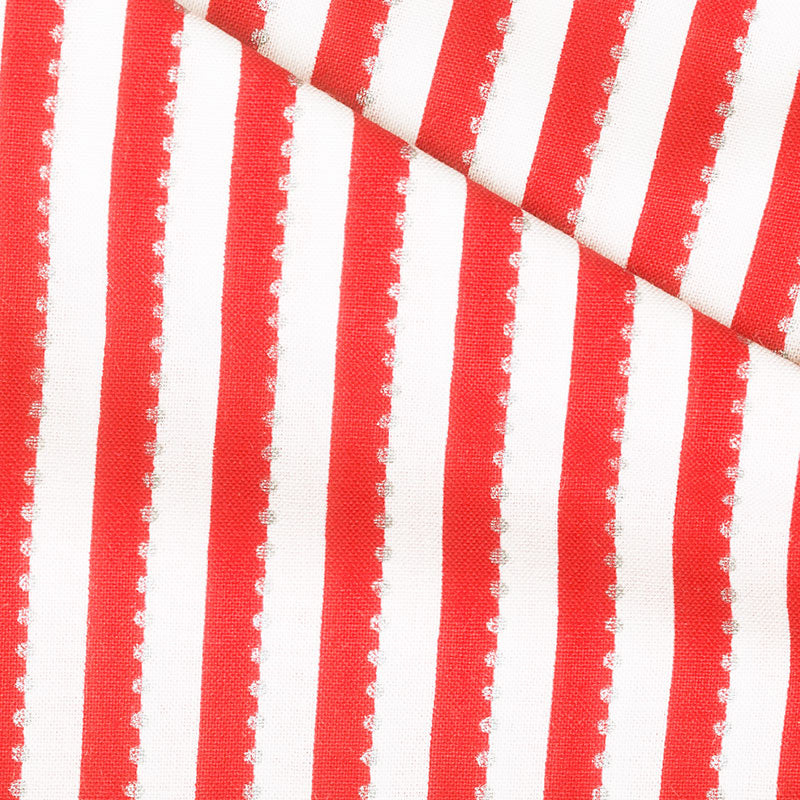 Be Colorful - Stripe Red Metallic Yardage