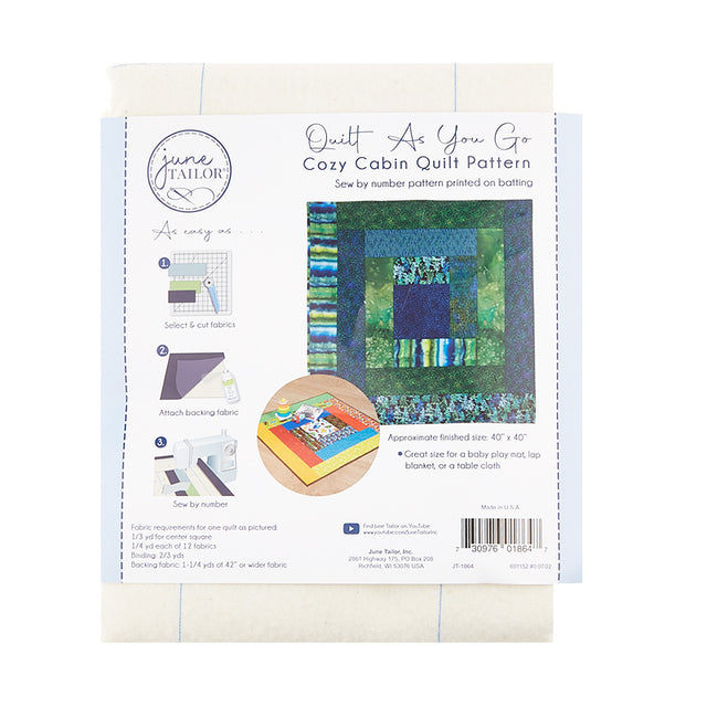 Cozy Cabin Lap Quilt As You Go Preprinted Batting