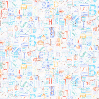 Beach Day - Beachy Words on Wood Multi Yardage