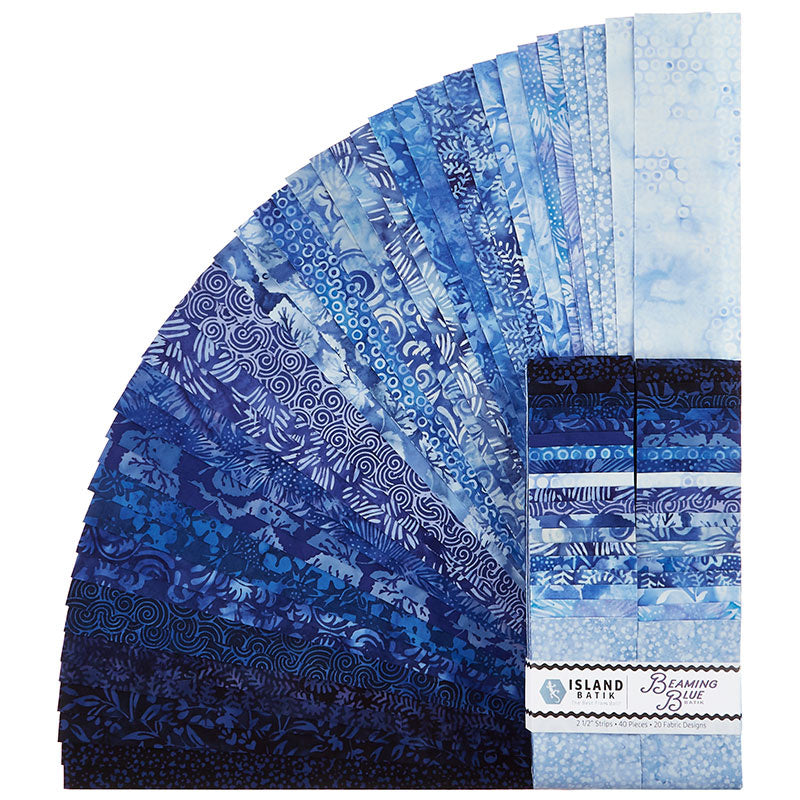 Beaming Blue Batiks Strips