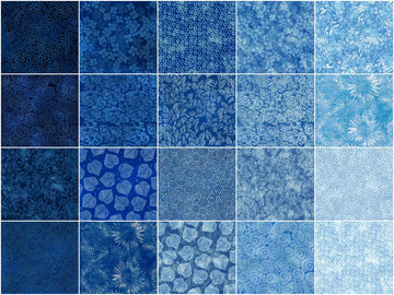 Beaming Blue Batiks Strips