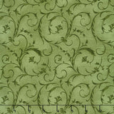 Beautiful Backings - Elegant Scroll Forest Green 108" Wide Backing
