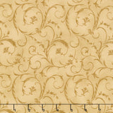 Beautiful Backings - Elegant Scroll Golden Tan 108" Wide Backing
