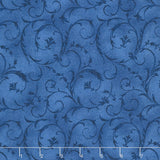Beautiful Backings - Elegant Scroll True Blue 108" Wide Backing