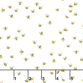 Beautiful Day - Bees White Yardage