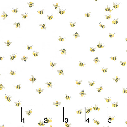 Beautiful Day - Bees White Yardage