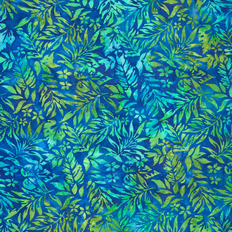 Artisan Batiks - Totally Tropical Leaves Caribbean Yardage