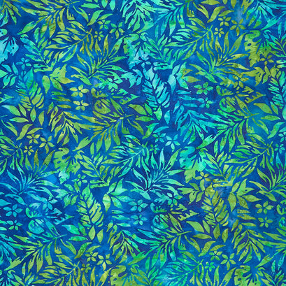 Artisan Batiks - Totally Tropical Leaves Caribbean Yardage