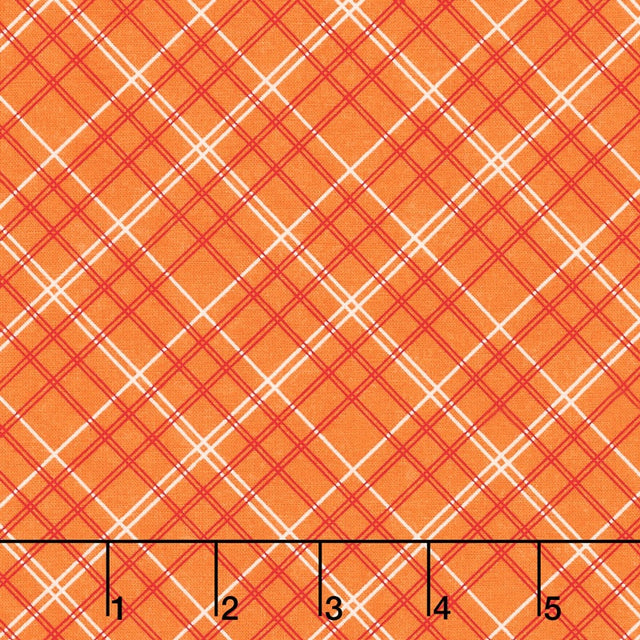 Bee Backing and Borders - Plaid Orange 108" Wide Backing