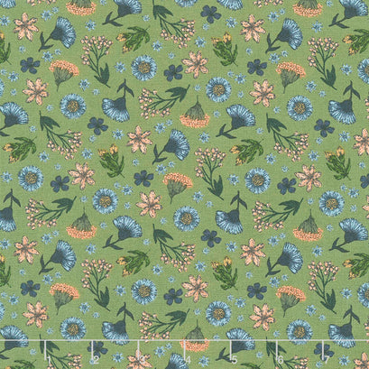 Bee Kind - Floral Toss Green Multi Yardage