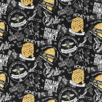 Bee's Life - Honey Bee Black Yardage