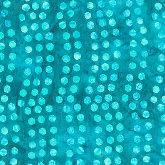 Paisley Got Mod Batiks - Hexies Teal Yardage
