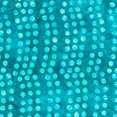 Paisley Got Mod Batiks - Hexies Teal Yardage