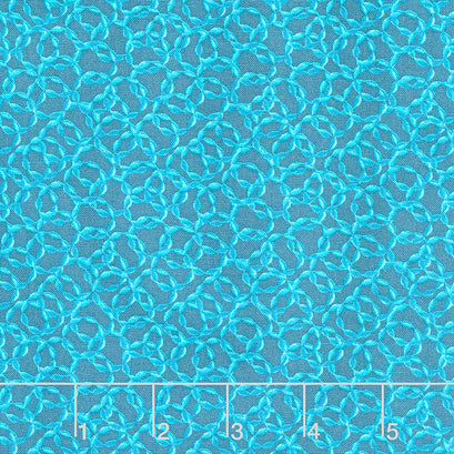 Believe in Unicorns - Interlocking Rings Teal Yardage
