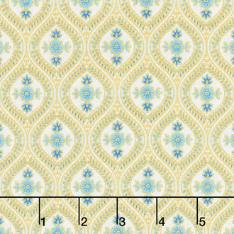 Bella Mariposa - Flowers Ivory Metallic Yardage