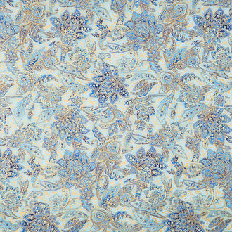 Bella Mariposa - Paisley Blue Metallic Yardage