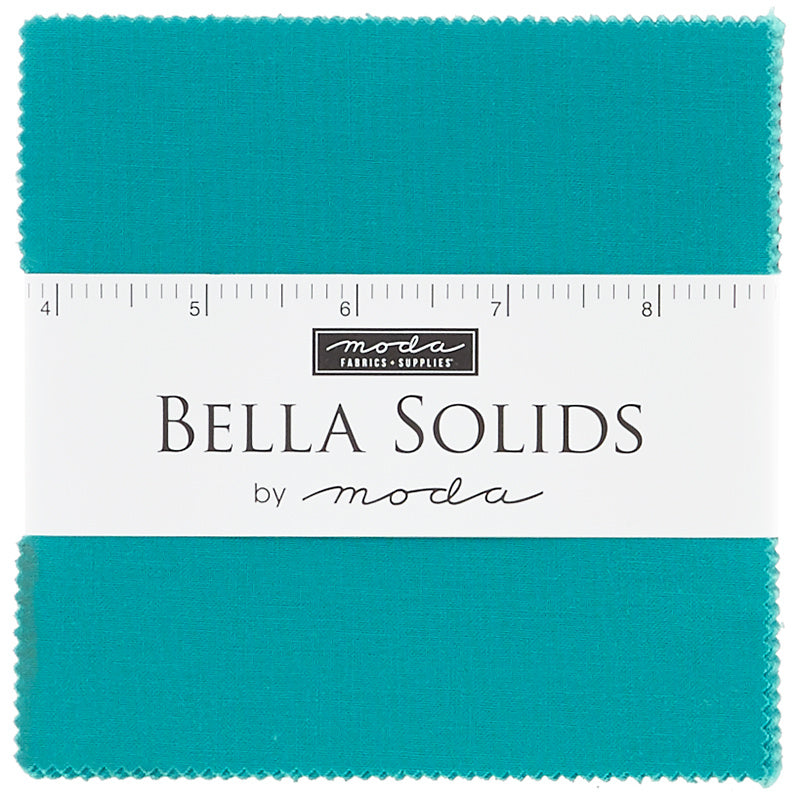 Bella Solids Turquoise Charm Pack