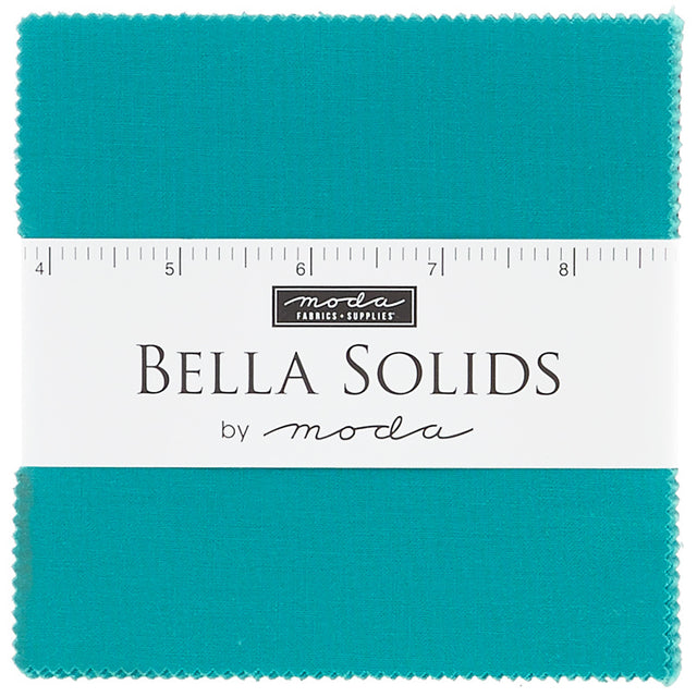 Bella Solids Turquoise Charm Pack