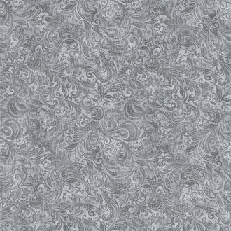 Belle - Grey Delicate Filigree Yardage