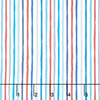 Beside the Sea - Chalky Stripes White Yardage