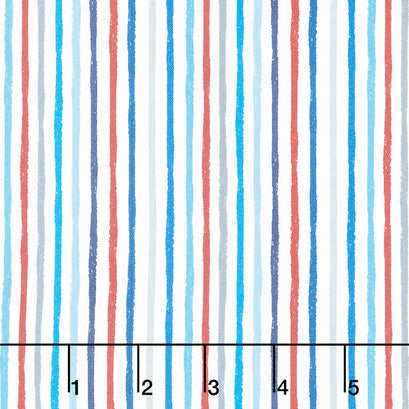Beside the Sea - Chalky Stripes White Yardage
