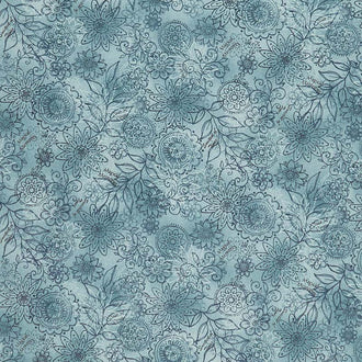 Best of Days - Wall Flower Blue Yardage