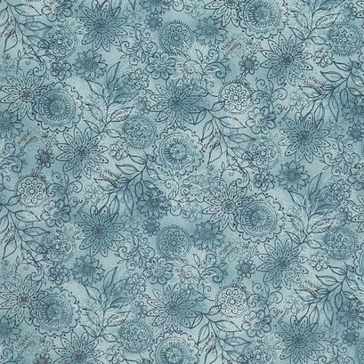 Best of Days - Wall Flower Blue Yardage