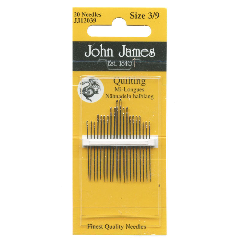 John James Between Hands Quilting Needles - Assorted Sizes 3/9