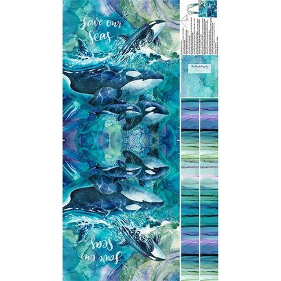 Whale Song - Whale Tote Bag Blue Panel