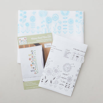 Whimsey Floral Embroidery Pillowcase Set Alternative View #1