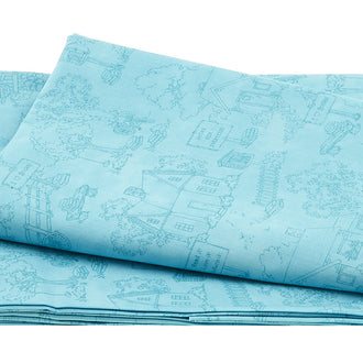 Readerville - Neighborhood Toile Blue 2 Yard Cut