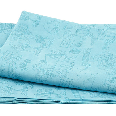 Readerville - Neighborhood Toile Blue 2 Yard Cut