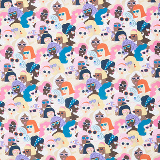 Novelty - Timeless Treasures Vintage Women Faces With Sunglass Multi Yardage