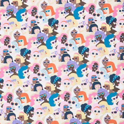 Novelty - Timeless Treasures Vintage Women Faces With Sunglass Multi Yardage