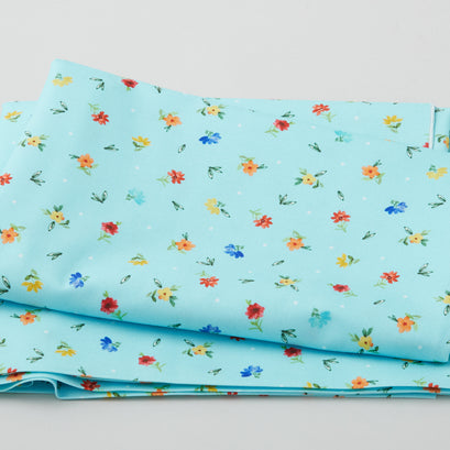 Everyone is Invited - Dotty Flowers Blue 2 Yard Cut